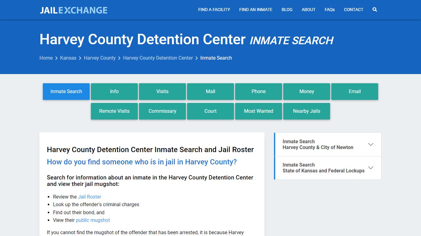 Harvey County Detention Center Inmate Search - Jail Exchange