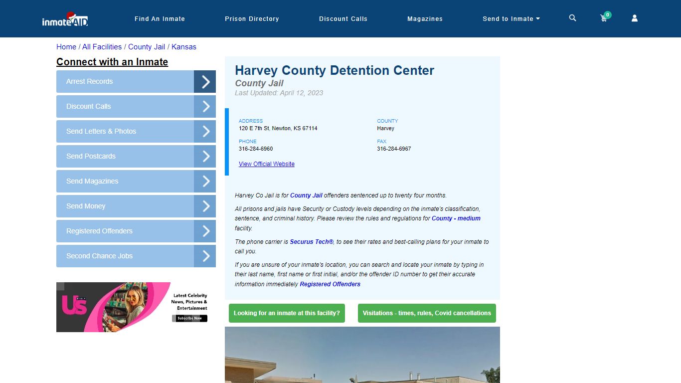 Harvey County Detention Center - Inmate Locator - Newton, KS